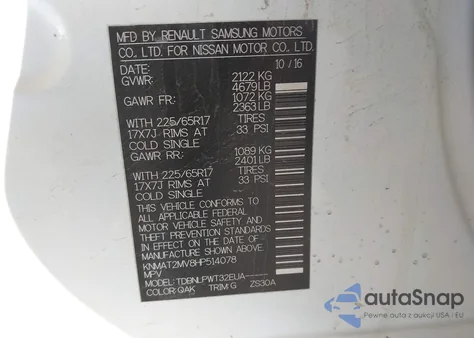 2017 Nissan Rogue S z USA, uszkodzony, nr VIN KNMAT2MV8HP514078